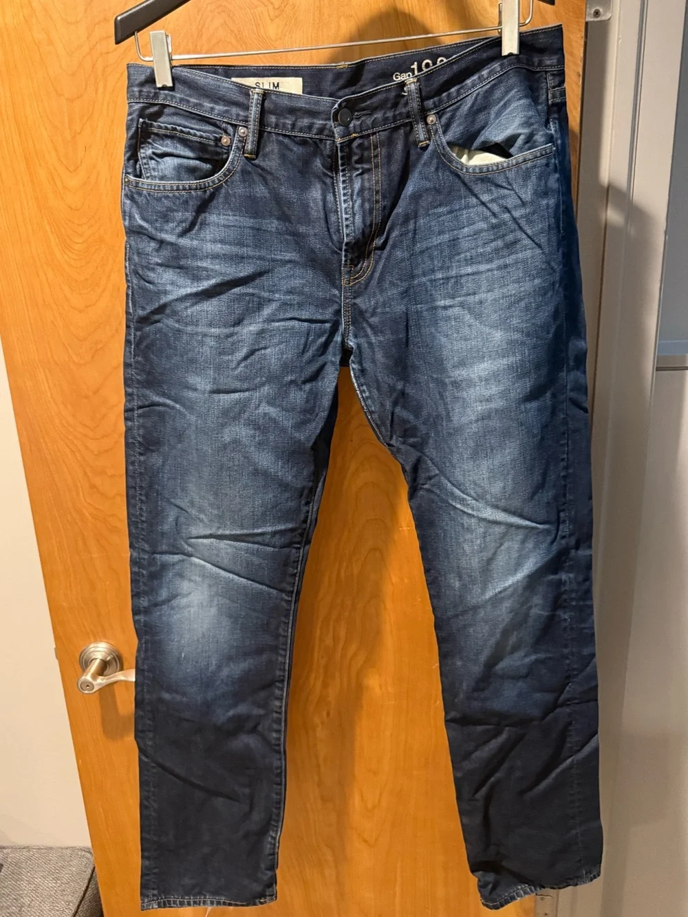 GAP 1969 Men's Straight Jeans in Deep Blue Wash